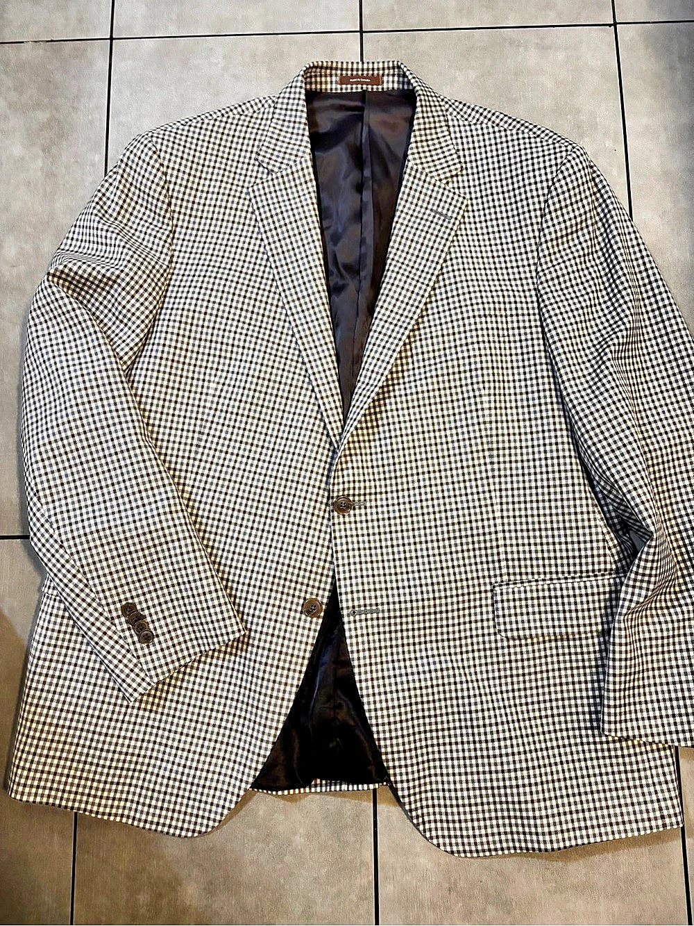 Peter Millar Men's Checkered 100% Wool Sport Coat Size 46R never worn